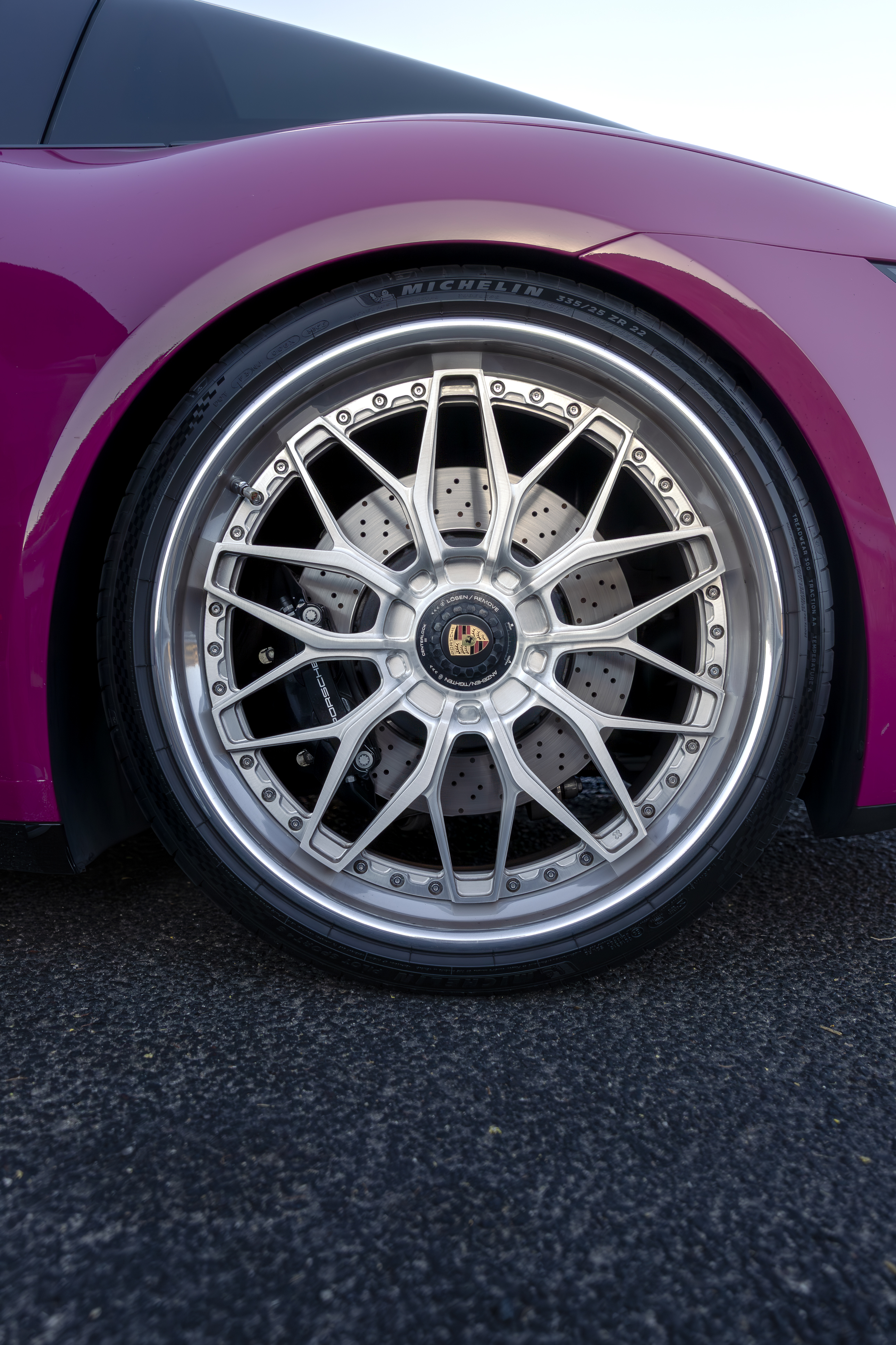 Custom forged 22-inch wheel detail